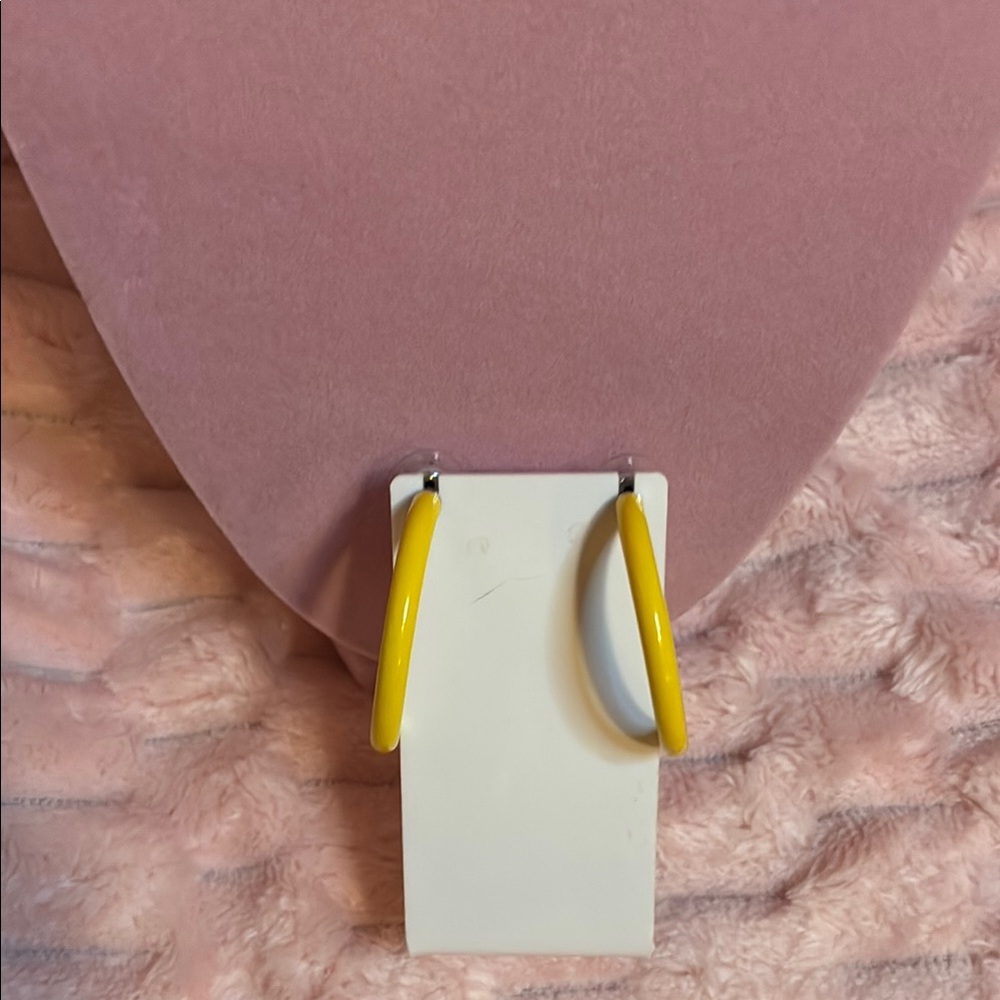 NWOT’s-Yellow Hoop Earrings